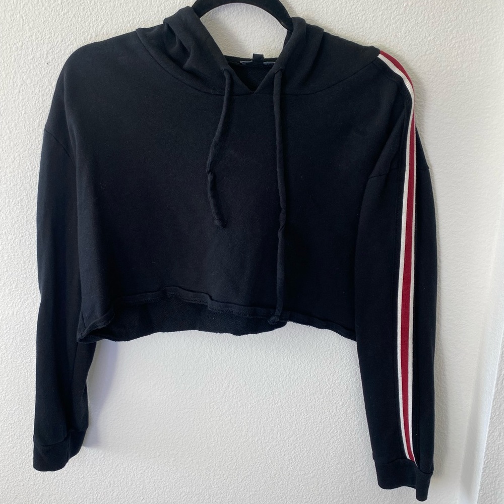 Dark navy blue cropped hoodie
